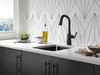 9976T-BL-DST Stryke Single Handle Pull Down Bar or Prep Faucet with Touch 2O Technology, Matte Black