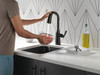 9976T-BL-DST Stryke Single Handle Pull Down Bar or Prep Faucet with Touch 2O Technology, Matte Black