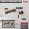 Delta T574LF-CZWL Zura Single Handle Wall Mount Bathroom Faucet Trim, Champagne Bronze