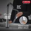 9191T-PR-DST Monrovia Single Handle Pull Down Kitchen Faucet with Touch2O Technology, Lumicoat Chrome