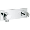 Wall Union with Integrated Hand Shower Holder in Chrome
