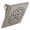 52664-SS-PR Universal Showering Components H2Okinetic 5-Setting Angular Modern Raincan Shower Head, Lumicoat Stainless