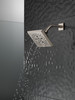 52664-SS-PR Universal Showering Components H2Okinetic 5-Setting Angular Modern Raincan Shower Head, Lumicoat Stainless