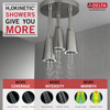 57140-SS25-L Universal Showering Components H2Okinetic Pendant Raincan Shower Head with LED Light, Stainless