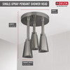 57140-SS25-L Universal Showering Components H2Okinetic Pendant Raincan Shower Head with LED Light, Stainless