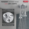 57190-25-L Universal Showering Components H2Okinetic Pendant Raincan Shower Head with LED Light, Chrome