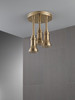 57190-CZ25-L Universal Showering Components H2Okinetic Pendant Raincan Shower Head with LED Light, Champagne Bronze