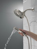 58620-SS-PR-PK Universal Showering Components H2Okinetic In2ition 5-Setting Two-In-One Shower, Lumicoat Stainless