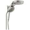 58680-SS-PR Universal Showering Components HydroRain H2Okinetic 5-Setting Two-in-One Shower Head, Lumicoat Stainless