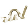 T4746-PN-PR Trillian Delta Trillian Two-Handle Roman Tub Trim with Hand Shower, Lumicoat Polished Nickel