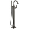 T4746-KS-PR-FL Trillian Delta Trillian Single Handle Floor Mount Tub Filler Trim, Lumicoat Black Stainless