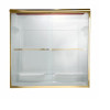 65.5" Tall Frameless, Bypass, Clear Glass Shower Door for 56" to 60" Width Openings in Gold