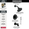 144749-BL Nicoli Monitor 14 Series H2Okinetic Tub and Shower, Matte Black