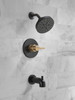144749-GZ Nicoli Monitor 14 Series Tub and Shower, Matte Black Champagne Bronze