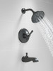 H566BL Dorval Handle 1L Volume FM Tub Filler 14S, Matte Black
