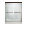 65.5" Tall Frameless, Bypass, Clear Glass Shower Door for 44" to 48" Width Openings in Oil Rubbed Bronze