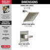 T14243-SS-PR Trillian 14 Series H2Okinetic Shower Only Trim, Lumicoat Stainless