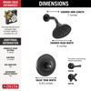 T14256-BLLHP Dorval Monitor 14 Series Shower Trim Less Handle, Matte Black