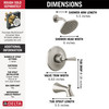 T14433-SS Kayra Monitor 14 Series Tub & Shower Trim, Stainless