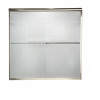 56" Tall Frameless Bypass, Rain Glass Double Sliding Shower Door for 56" to 60" Width Openings in Brushed Nickel