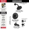T14456-BLLHP Dorval Monitor 14 Series Shower Trim Less Handle, Matte Black