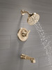 T14489-CZ-PR Tetra Monitor 14 Series Tub & Shower Trim, Lumicoat Champagne Bronze