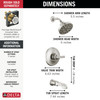 T14489-SS-PR Tetra Monitor 14 Series Tub & Shower Trim, Lumicoat Stainless