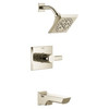 T14499-PN-PR Pivotal Monitor 14 Series H2Okinetic Tub and Shower Trim, Lumicoat Polished Nickel