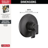 T17089-BL Tetra 17 Series Valve Only Trim, Matte Black