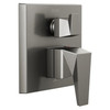 T24843-KS-PR Trillian Two-Handle Monitor 14 Series Valve Trim with 3-Setting Diverter, Lumicoat Black Stainless