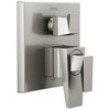 T27943-SS-PR Trillian Two-Handle Monitor 17 Series Valve Trim with 6-Setting Diverter, Lumicoat Stainless
