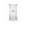 65.56" Tall Frameless, Pivot, Clear Glass Shower Door with "D" Handle for 32.69" to 33.56" Width Openings in Silver
