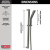 51799-KS-PR Universal Showering Components H2Okinetic 3-Setting Slide Bar Hand Shower, Lumicoat Black Stainless