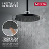 52160-BL Universal Showering Components H2Okinetic Single Setting Shower Head with UltraSoak, Matte Black