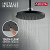 52160-BL25 Universal Showering Components H2Okinetic Single Setting Shower Head with UltraSoak, Matte Black
