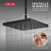 52161-BL25 Universal Showering Components H2Okinetic Single Setting Shower Head with UltraSoak, Matte Black