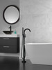 T4759-BLFL Trinsic Delta Trinsic Single Handle Floor Mount Tub Filler Trim with Hand Shower, Matte Black