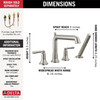 T4736-SS SAYLOR Delta SAYLOR Roman Tub Trim with Hand Shower, Stainless