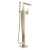 T4743-PN-PR-FL Trillian Delta Trillian Single Handle Floor Mount Tub Filler Trim, Lumicoat Polished Nickel
