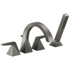 T4746-KS-PR Trillian Delta Trillian Two-Handle Roman Tub Trim with Hand Shower, Lumicoat Black Stainless