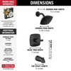 T144339-BL-PP Modern Monitor 14 Series Tub & Shower Trim, Matte Black