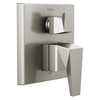 T24843-SS-PR Trillian Two-Handle Monitor 14 Series Valve Trim with 3-Setting Diverter, Lumicoat Stainless