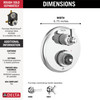 T24956-LHP Dorval Traditional 2-Handle Monitor 14 Series Valve Trim with 6 Setting Diverter, Chrome