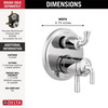T27833 Kayra 2-Handle Monitor 17 Series Valve Trim with 3- or 6- Setting Diverter, Chrome