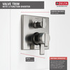T27867-SS Ara Angular Modern Monitor 17 Series Valve Trim with 3-Setting Integrated Diverter, Stainless