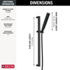 51140-BL Universal Showering Components H2Okinetic Hand Shower 1.75 GPM w/Slide Bar 4S, Matte Black
