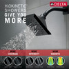 52664-BL Universal Showering Components H2Okinetic 5-Setting Angular Modern Raincan Shower Head, Matte Black