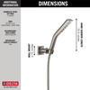 55799-SS-PR Universal Showering Components H2Okinetic 3-Setting Wall Mount Hand Shower, Lumicoat Stainless