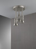 57190-SS25-L Universal Showering Components H2Okinetic Pendant Raincan Shower Head with LED Light, Stainless