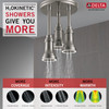57190-SS25-L Universal Showering Components H2Okinetic Pendant Raincan Shower Head with LED Light, Stainless